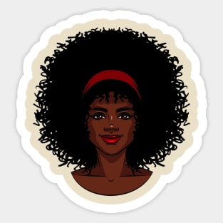 african american type womans face Sticker